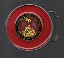 U. S. MARINES IWO JIMA BELT BUCKLE 2 1/2' AROUND FREE SHIPPING