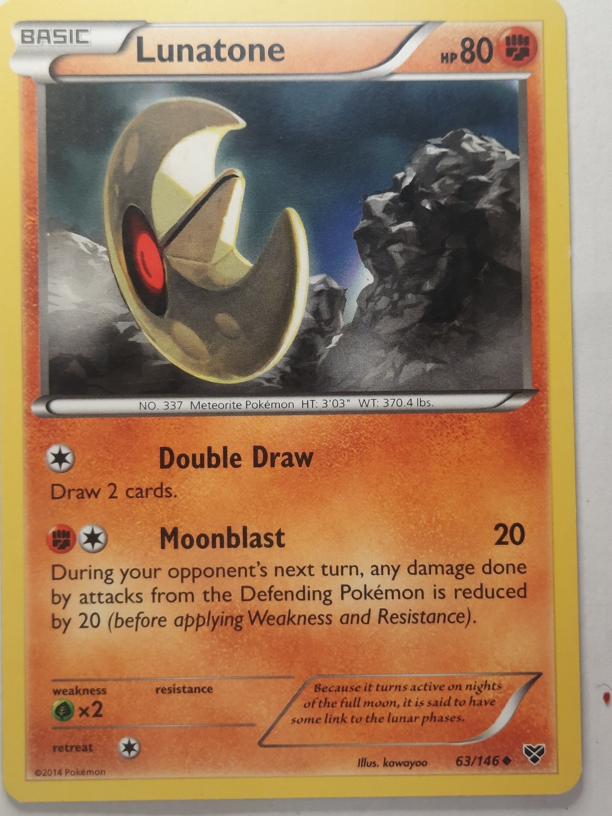 Lunatone 63/146 - Pokemon XY Uncommon Card MP