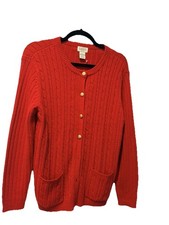 Red Gold Button Cardigan   Petite Large
