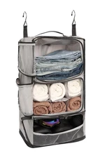 Hanging Packing Cubes Portable Closet 3-Shelf Travel Collapsible Compression ...