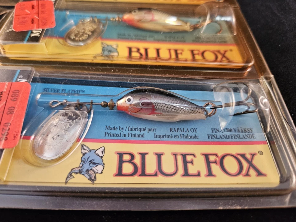 3 NOS Blue Fox Minnow Spin #1 Spinnerbait Fishing Lures, Rapala - Image 3 of 4