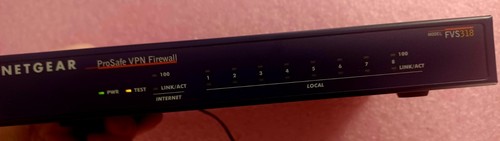 NETGEAR PROSAFE VPN FIREWALL FVS318/8 PORT W/ADAPTER/ 4 FT.OF CAT 5.original box - Picture 20 of 23
