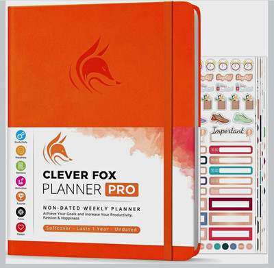 Clever Fox Planner PRO Weekly & Monthly Life Planner Increase Productivity A4