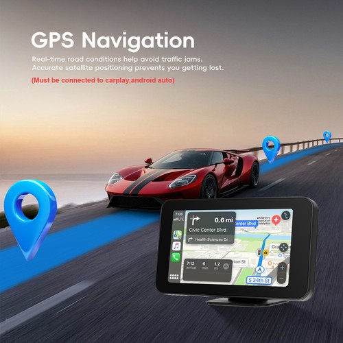 4.7" Zoll Tragbarer Apple CarPlay und Android Auto Wireless Display Autoradio - Bild 3 von 24