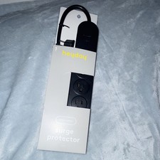 heyday 6-Outlet Surge Protector Power Strip, 3 ft Cord, Black