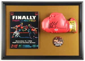 Mike Tyson Signed Custom Framed Boxing Glove Display (PSA & Tyson)