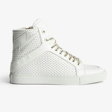 Zadig  Voltaire High Flash sneakers white perforated stars hightop size 38 NEW