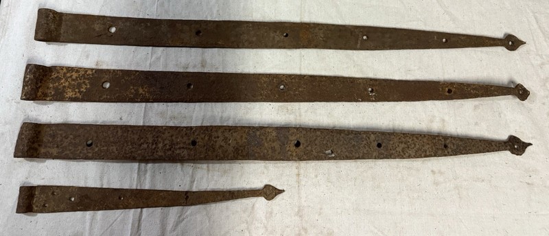 Hand Forged Door Straps Door Hinges, Old Barn Door Hardware 19th Century