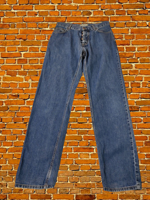 HERREN BURBERRY LONDON GRÖSSE W32 L32 INDIGO DENIM GERADE JEANS HERGESTELLT IN ITALIEN
