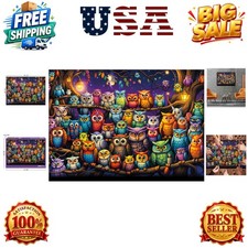 Owl Family Puzzles for Adults 1000 Pieces, Puzzles with Letters on Back, Impo...
