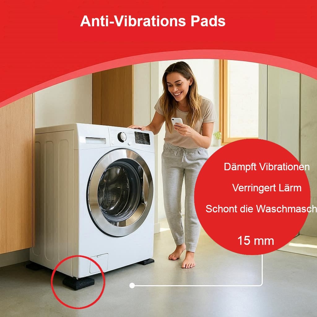 (216€/m²) 8x8 cm 15 mm Waschmaschinen Unterlage Waschmaschinenunterlage 4 Pads