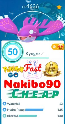 Pokemon Shiny Kyogre Lv50 3 Skill Top Master League Pvp Tra-de Go  Describe 