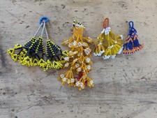 Vintage Kuchi Beaded Tribal Tassels Assortment of 4 19725 