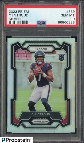 2023 Prizm CJ Stroud SILVER Prizm RC Rookie #339 PSA 10