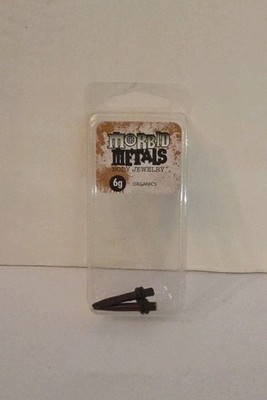 Morbid Metals Organic Wood Ear Tapers 6g Gauges Dark Brown Plugs