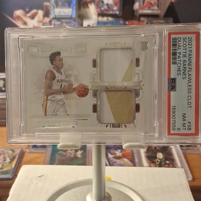 Panini 2021 Flawless Collegiate Scottie Barnes Dual Patches DP-SB PSA 8 04/20