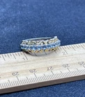 Sterling, Gold, & Unknown Gemstone Ring- 4.4 Grams- Size 9- Vintage Estate Find