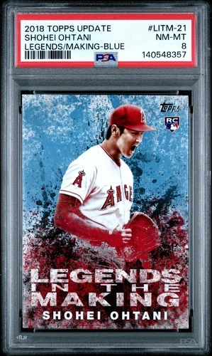 2018 TOPPS UPDATE LEGENDS IN THE MAKING LITM-21 SHOHEI OHTANI BLUE PSA 8 8357