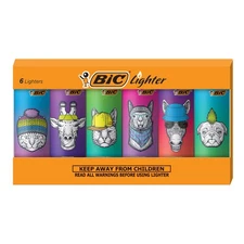 BIC Special Edition Augmented Reality Series Pocket Lighters, Assorted, 6-Pack