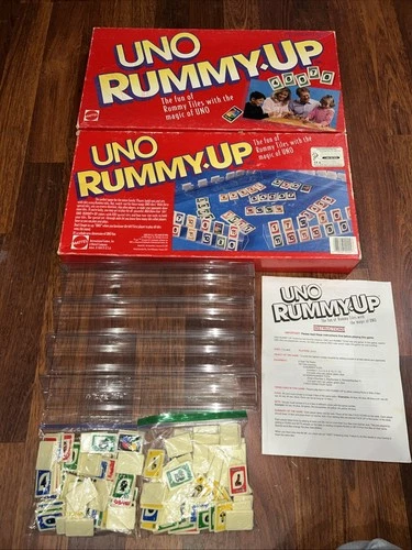 Vintage Uno Rummy-Up Board Game 1993 Mattel Complete With Manual
