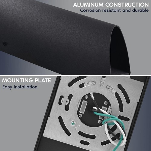 Luxrite LED Outdoor Up-Down Wall Sconce 3CCT Wattage Select IP65 8" Aluminum ETL - Picture 4 of 7