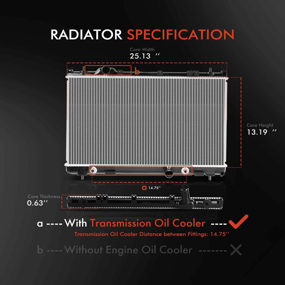 Kit de montaje de radiador y ventilador de refrigeración para Dodge Neon 2005 L4 2,0 L transmisión automática Foto 2 de 4