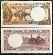 Vietnam 1 Dong 1964 Banknote World Paper Money Currency Bill Note Circulated XF