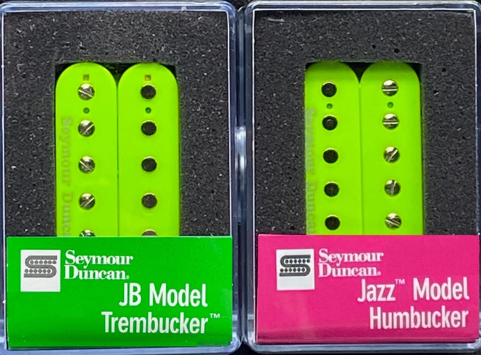 Juego Seymour Duncan TB-4 JB y Sh-2n Jazz Hot Rodded Trembucker verde neón Foto 2 de 2
