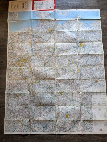 Lot of 2 Vintage Germany Road Maps: 1989/90 AAA & 1994/95 HALLWAG - Picture 9 of 15