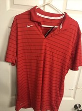 Men  s NIKE DRI-FIT Golf Polo Shirt -Stripe Red -DD2190-657 Sz Large