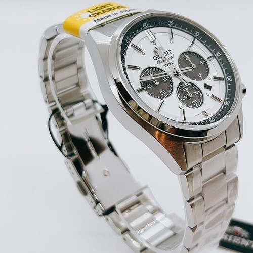 Orient Neo 70'S Solar Panda WV0041TX Solar Chronograph Milky White  From Japan - Picture 23 of 24