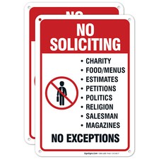 No Soliciting Door Sign, No Soliciting Sign, for House 2 Pack 7x10 Aluminum