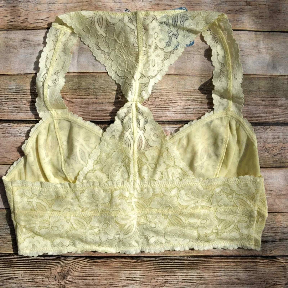 Женский маленький галлонный кружевной спортивный бюстгальтер Free People лимонный водяной лед - Изображение 2 из 4