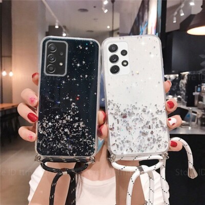 Hülle mit Band Handykette für Samsung S25 S24 FE S23 A56 Schutzhülle Kordel Case