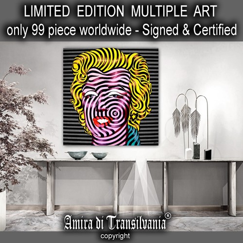 Contemporary Art Painting Marilyn Monroe Woman Portrait Famouse Pop Artist AMIRA - Picture 8 of 24