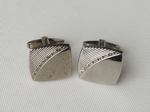 Vintage Foster Silver Tone cufflinks 0.75 inches