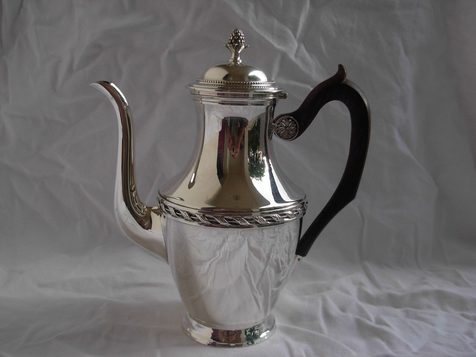 ANTIQUE FRENCH STERLING SILVER COFFEE,TEA POT,LOUIS XVI STYLE,EARLY 20th CENTURY