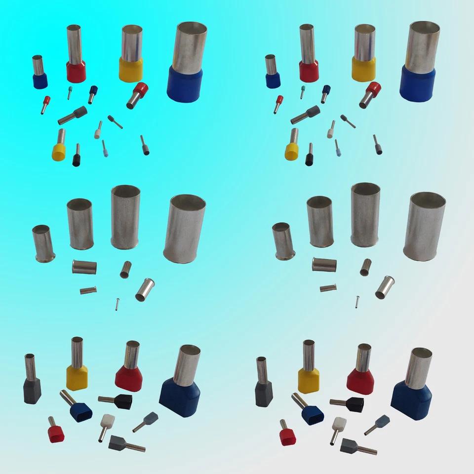 MARKENLOS Aderendhülsen von 0,14 - 120 mm² isoliert unisoliert Twin einzeln oder Sortiment
