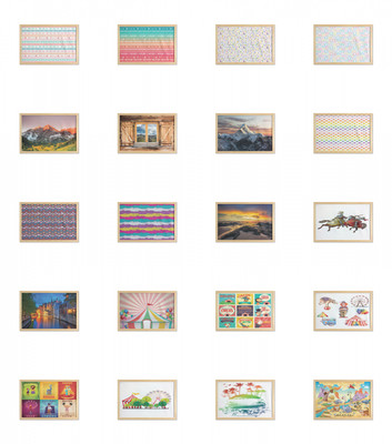 Ambesonne Muted Colors Wall Art with Wide Frame for Bathrooms Living Room