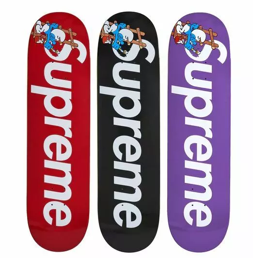 Supreme Smurfs Skateboard Deck Purple/Red/Black Set