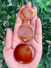 Carnelian Smooth Stone, 1.5"-2" Polished Carnelian Palm Stone,Wholesale Bulk Lot