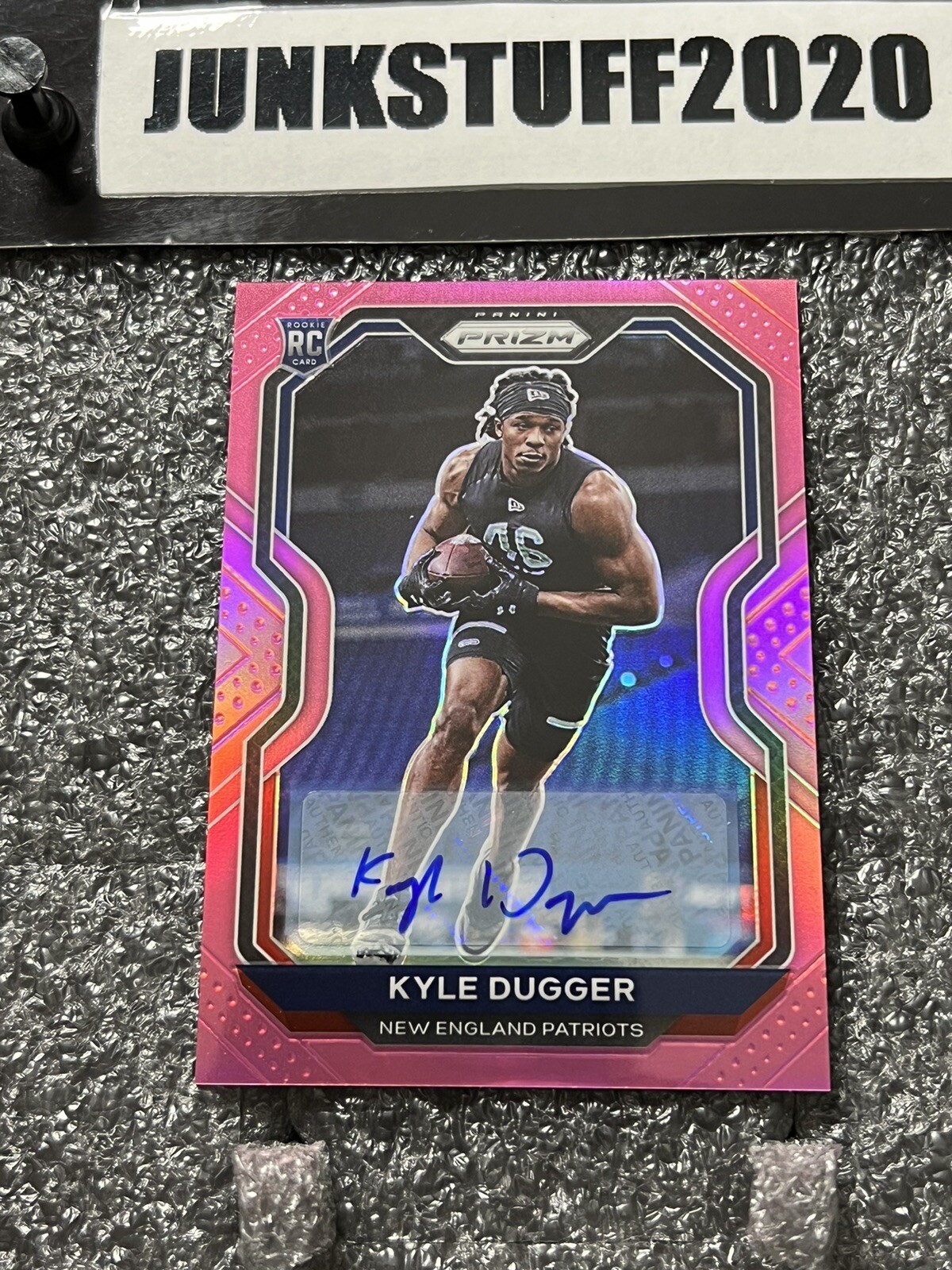 2020 Prizm Kyle Dugger Pink Prizm Autograph Rookie Auto RC #368 NE Patriots