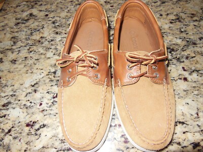 Quoddy Mens Brown Tone Boat Shoes, genuine Leather, Suede
