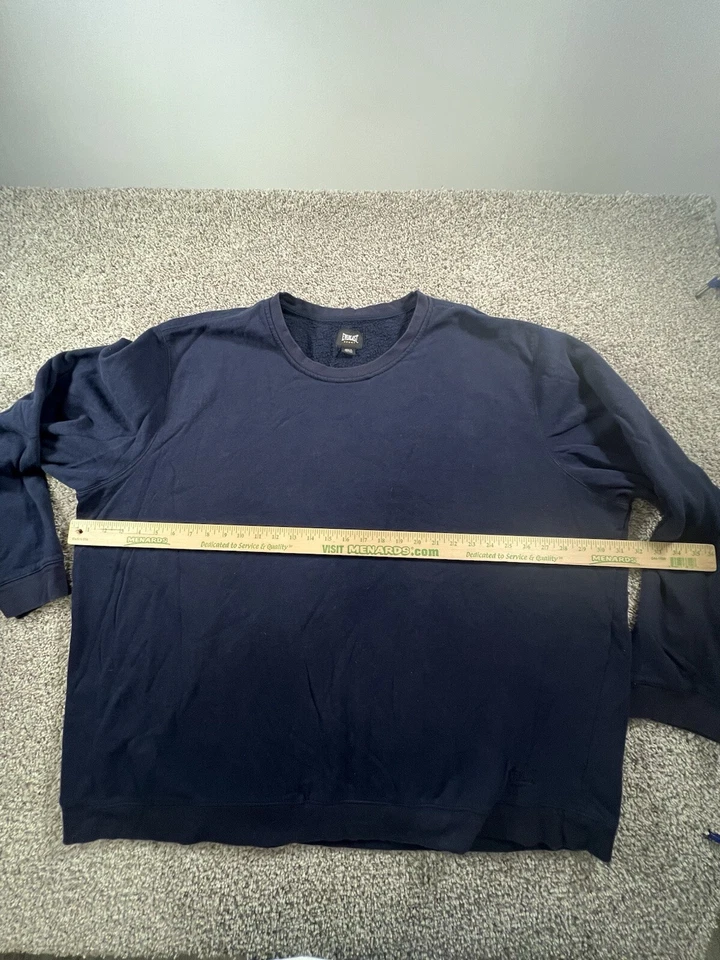 Vintage 90s Streetwear Mens 4XL Faded Blank Crewneck Sweatshirt Blue - Image 3 of 4