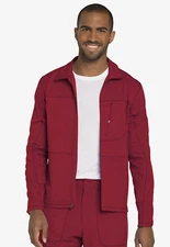 Red Dickies Scrubs Dynamix Mens Zip Front Warm Up Jacket DK310 RED