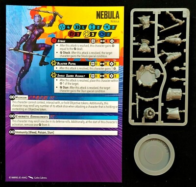 Marvel Crisis Protocol Nebula with Rules Card + Base, NO Tokens or ...