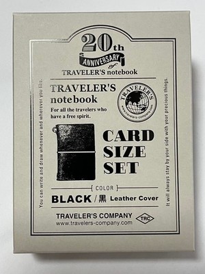 Travelers Notebook Card Size 20th Anniversary Set Leather Black New JPN