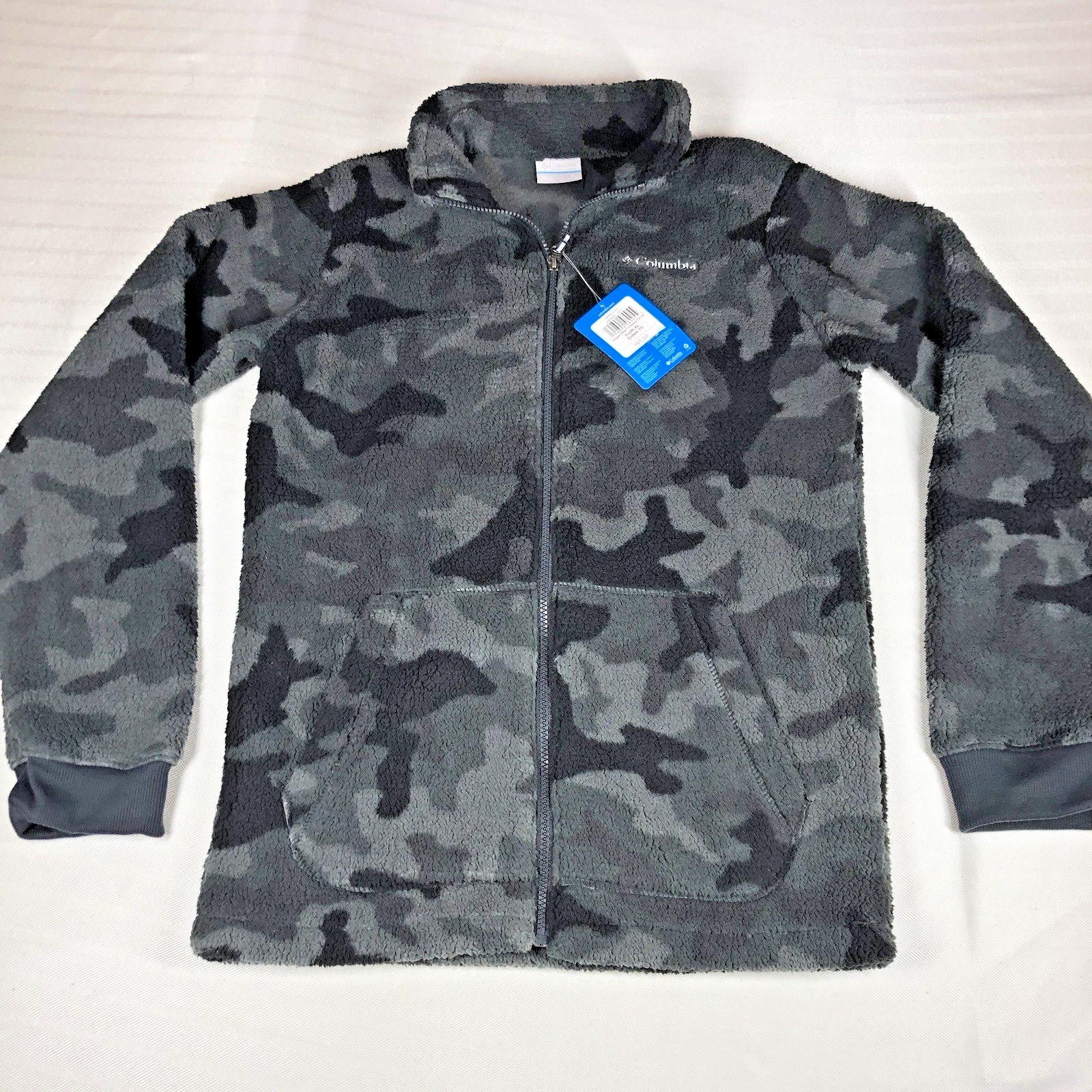 Columbia Sherpa Full Zip Jacket Youth XL Rugged Ridge™ II Black/Gray Soft Cozy