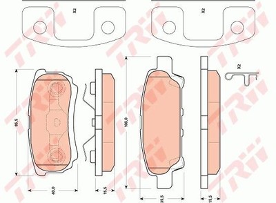 TRW Bremsbelag Satz Bremsscheibe Scheibenbremse für Chrysler Sebring Dodge