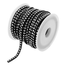 5.5 Yard Faux Suede Leather Cord 3mm, for DIY Craft -5m/Black Silver
